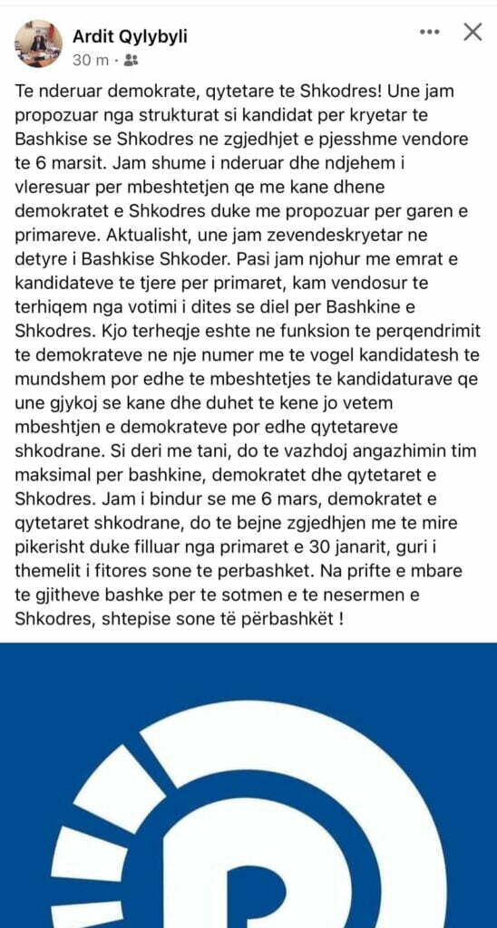 Mbështetësi i Berishës tërhiqet nga gara për Bashkinë e Shkodrës 1 272780177 1104568640100533 6987940987378056229 n