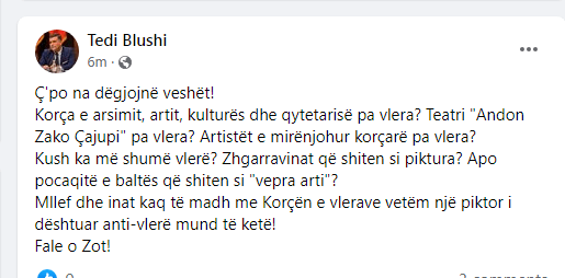 Presidenca i përgjigjet Ramës: Kush ka më shumë vlerë? Shkarravinat që shiten si piktura? Apo pocaqitë e baltës që shiten si “vepra arti”? 1 Tedi