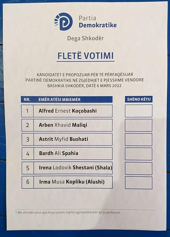 Kjo është fleta e votimit për primaret e “Rithemelimit” , Berisha: Zoti e bekoftë votën e lirë 1 Untitled 16