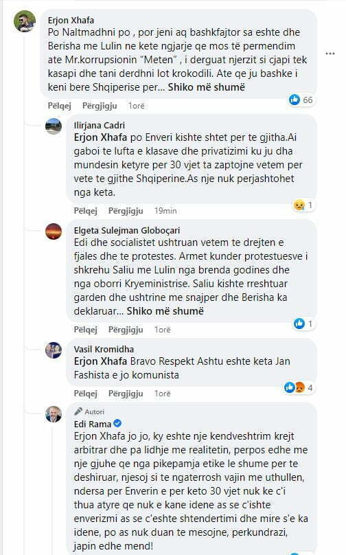 '21 Janari', Rama replikon me komentuesit: Unë e bëra timen për 21 Janarin, tani e ka fjalën drejtësia 1 komente2