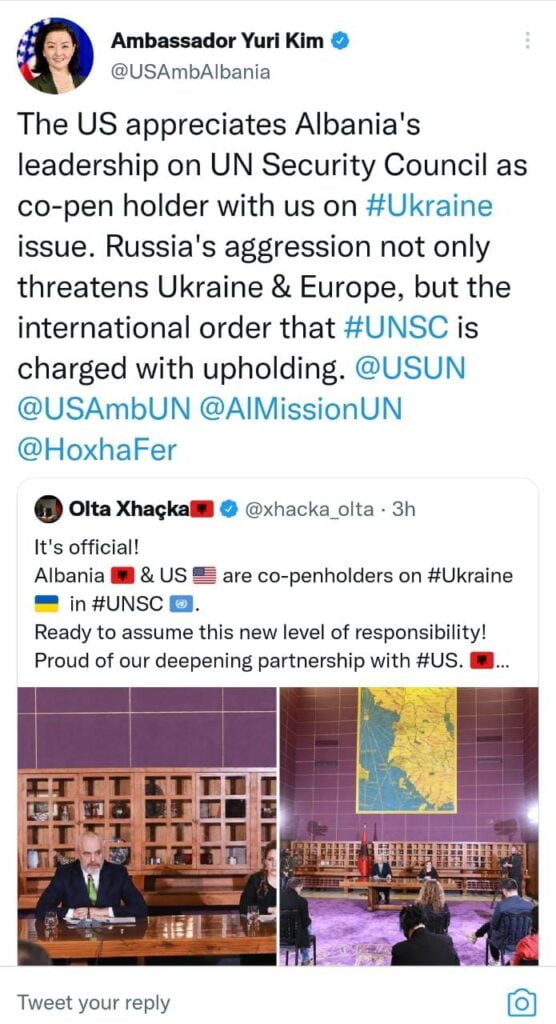 Qëndrimi i Ramës për krizën Ukrainë-Rusi, reagon ambasadorja Kim: Agresioni rus kërcënon rendin ndërkombëtar 1 2d83583f a309 4074 81ba effb24b3e154