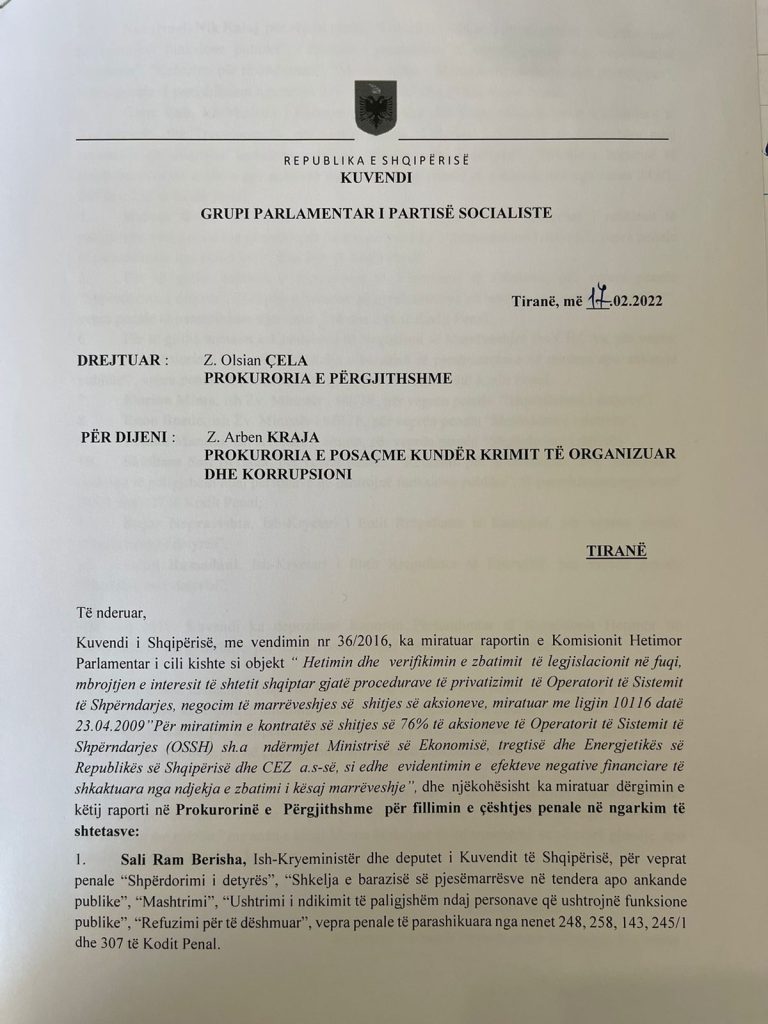 Çështja e CEZ-it/ PS i kërkon SPAK-ut informacion për hetimet ndaj Sali dhe Shkëlzen Berishës, Genc Rulit, Ridvan Bodes 1 3ab15097 41c5 4736 83f4 b8485922dcfa