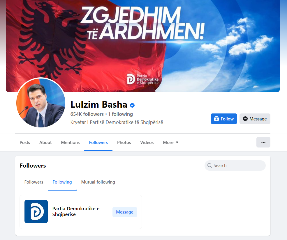 Fakte surprizuese mbi transparencën në Facebook të politikanëve shqiptarë, kur i kanë krijuar faqet, si kanë ndryshuar emrat dhe... 5 Lulzim Basha