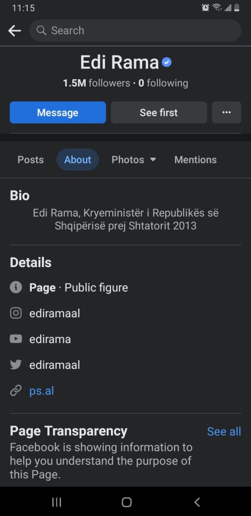 Fakte surprizuese mbi transparencën në Facebook të politikanëve shqiptarë, kur i kanë krijuar faqet, si kanë ndryshuar emrat dhe... 3 Screenshot 20220214 111558 Facebook