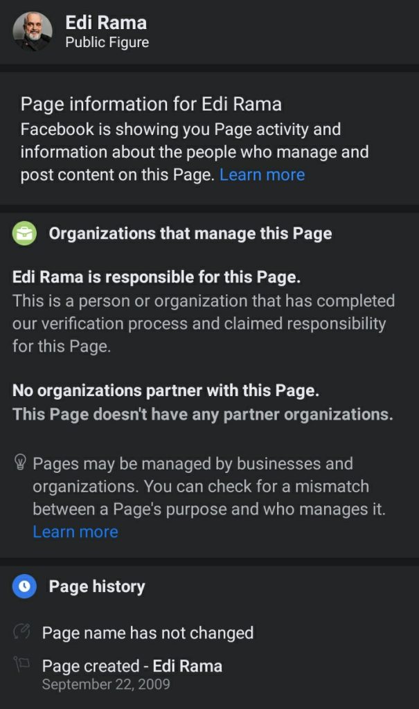 Fakte surprizuese mbi transparencën në Facebook të politikanëve shqiptarë, kur i kanë krijuar faqet, si kanë ndryshuar emrat dhe... 2 Screenshot 20220214 111647 Facebook