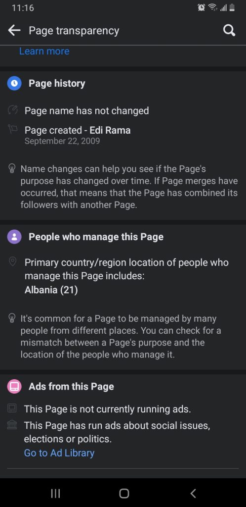 Fakte surprizuese mbi transparencën në Facebook të politikanëve shqiptarë, kur i kanë krijuar faqet, si kanë ndryshuar emrat dhe... 1 Screenshot 20220214 111655 Facebook