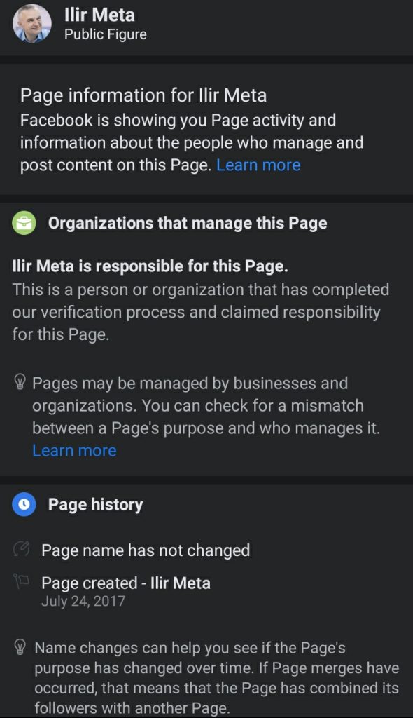 Fakte surprizuese mbi transparencën në Facebook të politikanëve shqiptarë, kur i kanë krijuar faqet, si kanë ndryshuar emrat dhe... 15 Screenshot 20220214 112144 Facebook