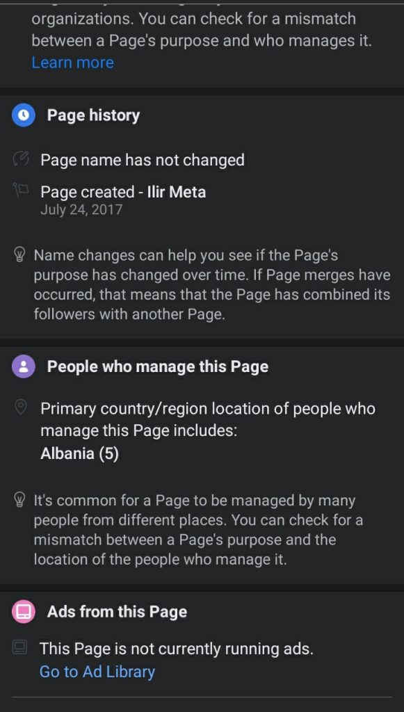 Fakte surprizuese mbi transparencën në Facebook të politikanëve shqiptarë, kur i kanë krijuar faqet, si kanë ndryshuar emrat dhe... 14 Screenshot 20220214 112202 Facebook