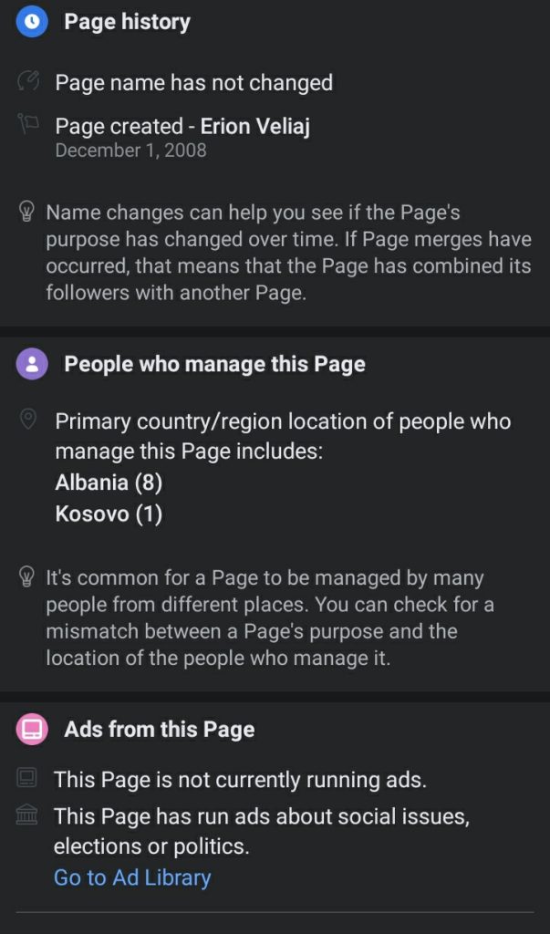 Fakte surprizuese mbi transparencën në Facebook të politikanëve shqiptarë, kur i kanë krijuar faqet, si kanë ndryshuar emrat dhe... 18 Screenshot 20220214 112355 Facebook