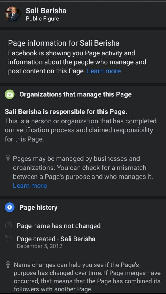 Fakte surprizuese mbi transparencën në Facebook të politikanëve shqiptarë, kur i kanë krijuar faqet, si kanë ndryshuar emrat dhe... 11 Screenshot 20220214 120718 Facebook
