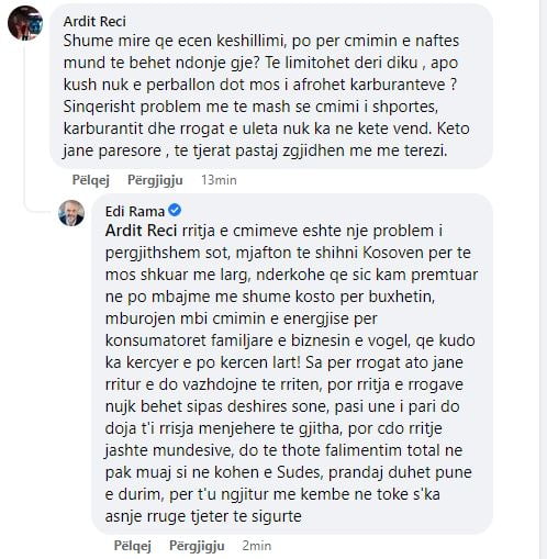 Qytetari kapet me kryeministrin për çmimin e naftës, Rama: Nuk jemi në kohën e Sudes, është problem global 1 WhatsApp Image 2022 02 02 at 15.59.01 1