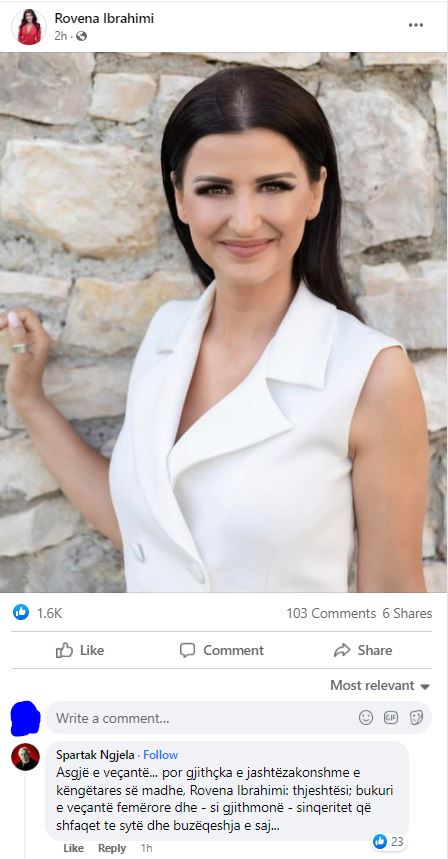 “Bukuri e veçantë femërore dhe sinqeritet që shfaqet te buzëqeshja e saj..”, Spartak Ngjela këtë herë i shkruan këngëtares së njohur 1 spartakngjela rovenaibrahimi1