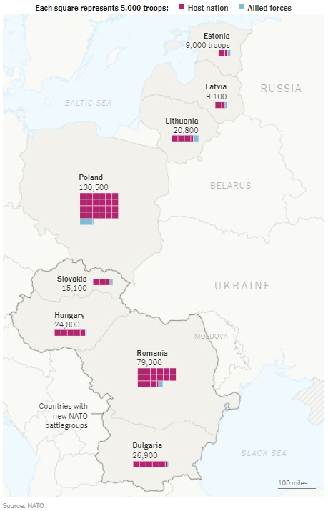 The New York Times publikon hartën ku NATO po dislokon ushtrinë për t'u mbrojtur nga Rusia 1 40ef95ad 32ea 49cb 888b 1ccf2a9a2383