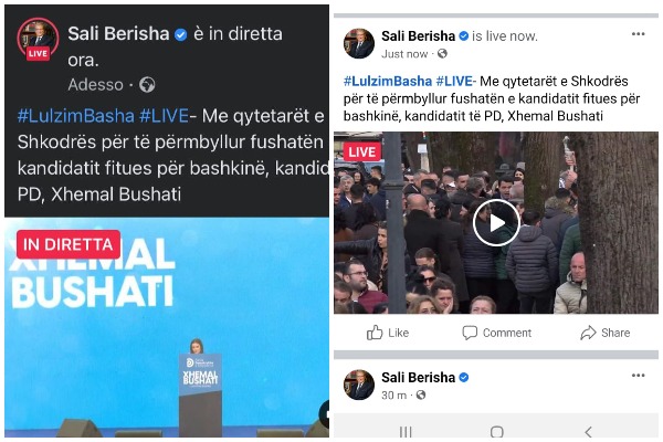 Gafa e Berishës, fut live në Facebook takimin e Lulzim Bashës në Shkodër (FOTO) 622247f8ba118berisha fut takimin e bashes