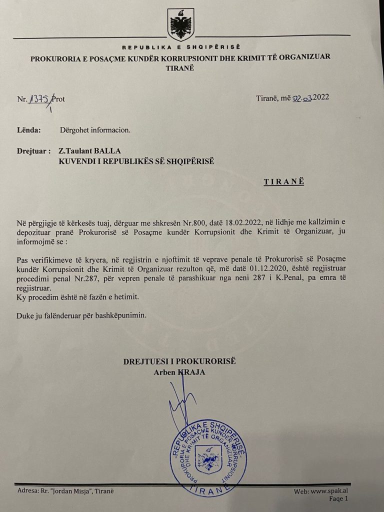 Balla kërkesë SPAK-ut: Në çfarë faze janë hetimet për kallëzimin e Berishës, vajzës, dhëndrit dhe ish-ministrit Imami 1 711f50a6 5439 47ac 8e04 ccd62f623478 1