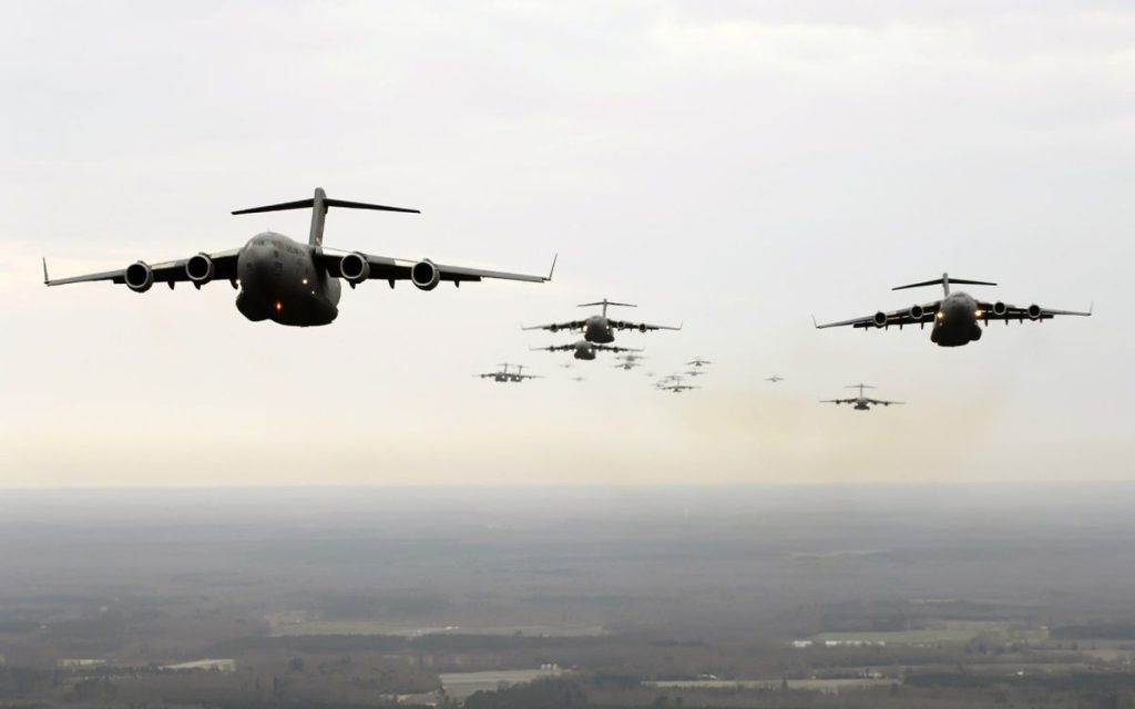 Aviation Military aircraft flock aircraft 012524