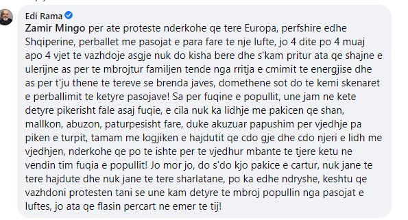 Protesta poshtë zyrës së tij, Rama replikon me komentuesit: Jam në detyrë nga fuqia e popullit 1 Capture13