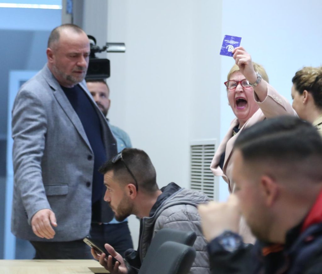 MIlitantja e Berishes prish konferencen e Enkelejd ALibeajt 2