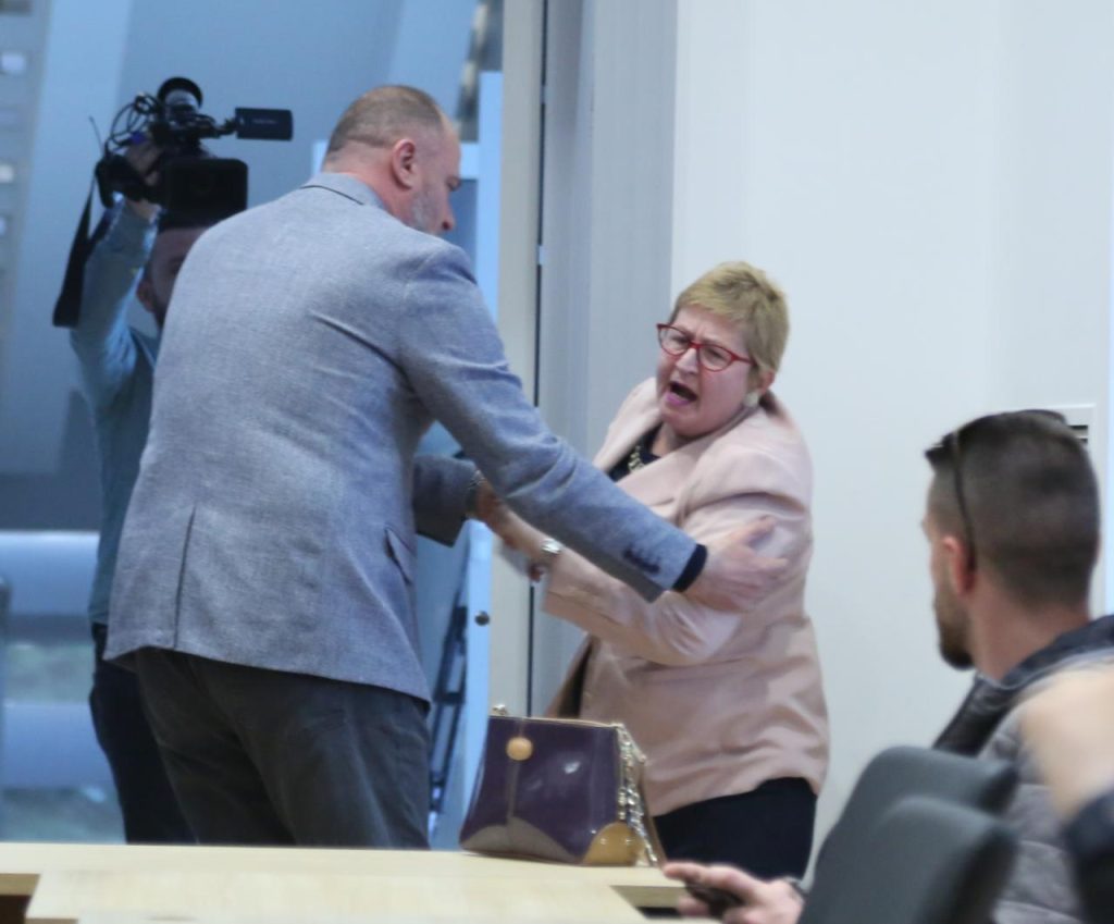 MIlitantja e Berishes prish konferencen e Enkelejd ALibeajt 7
