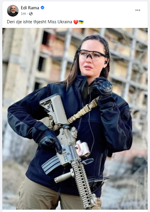 Rama publikon foton e luftëtares ukrainase: Deri dje ishte thjesht Miss Ukraina 1 Rama fb