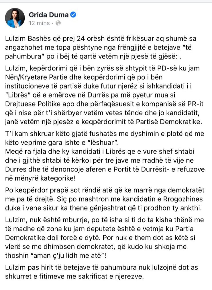 “Nuk më pyete për kandidatin e Durrësit”, Duma i nxjerr të palarat Bashës: Prej 24 orësh është i frikësuar… 1 WhatsApp Image 2022 03 08 at 9.45.38 PM