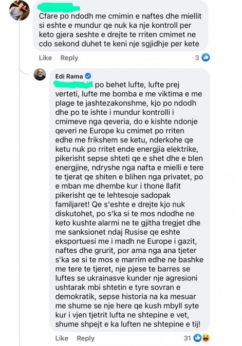 Çmimi i naftës arrin rekordin, reagon për herë të parë kryeministri Rama 2 edi rama 1