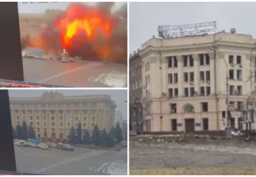 Pamjet kur sulmohet me raketa Kharkivi, qyteti i dytë më i madh godina 1