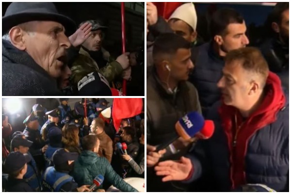Tensione përpara Kryeministrisë, policia ndërhyn të largojë protestuesit! protestue4s