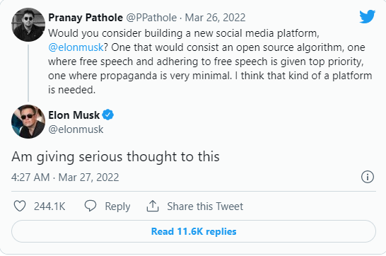 Një platformë e re sociale po vjen në treg nga Elon Musk? 1 tweet