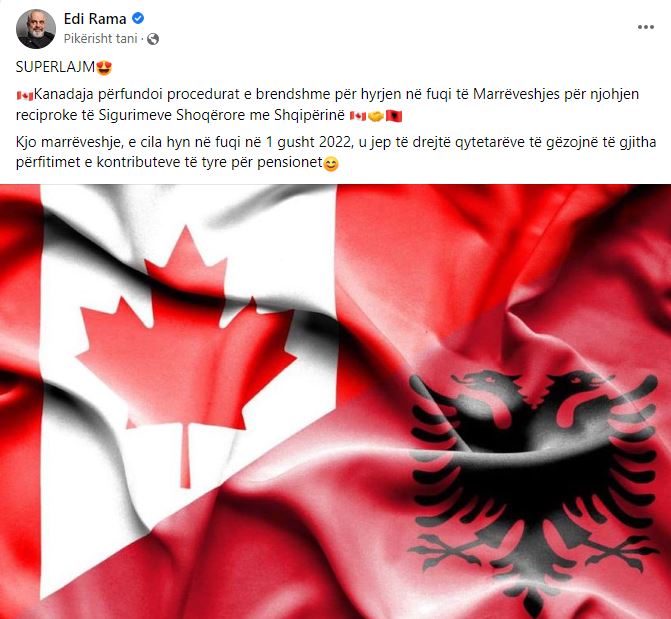 Rama jep lajmin e mirë: Njihen pensionet e shqiptarëve në Kanada 1 Capture 66