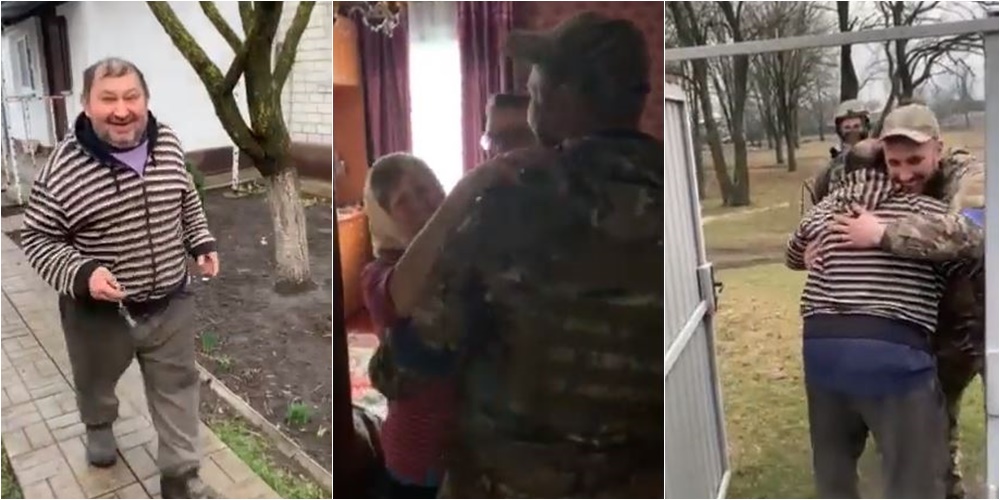 Çliroi fshatin në Ukrainë, momenti prekës kur ushtari takon familjen USHTARIII
