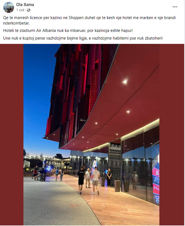 Denoncimi i gazetares: Kazinoja tek "Air Albania" hapet në kundërshtim me ligjin 1 640 0 postimipng 1656334253