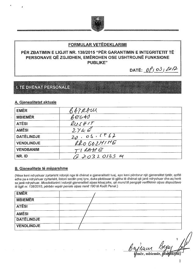 'Dekriminalizimi': Bajram Begaj figurë e pastër, asnjëherë problem me ligjin... 1 image 10