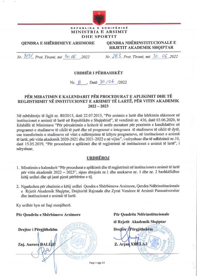 Matura 2022/ Përcaktohen 3 raundet për aplikimin në Universitet, procesi në portalin U-Albania! 1 640 0 62bf33c7ef03d
