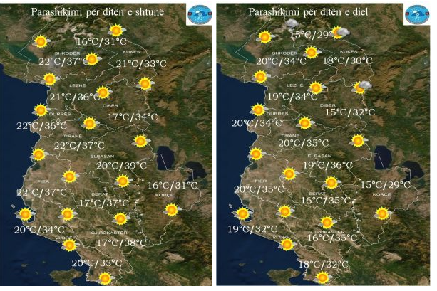 Keni planifikuar pushime? Ja parashikimi për temperaturat në çdo qytet 1 shqiperia
