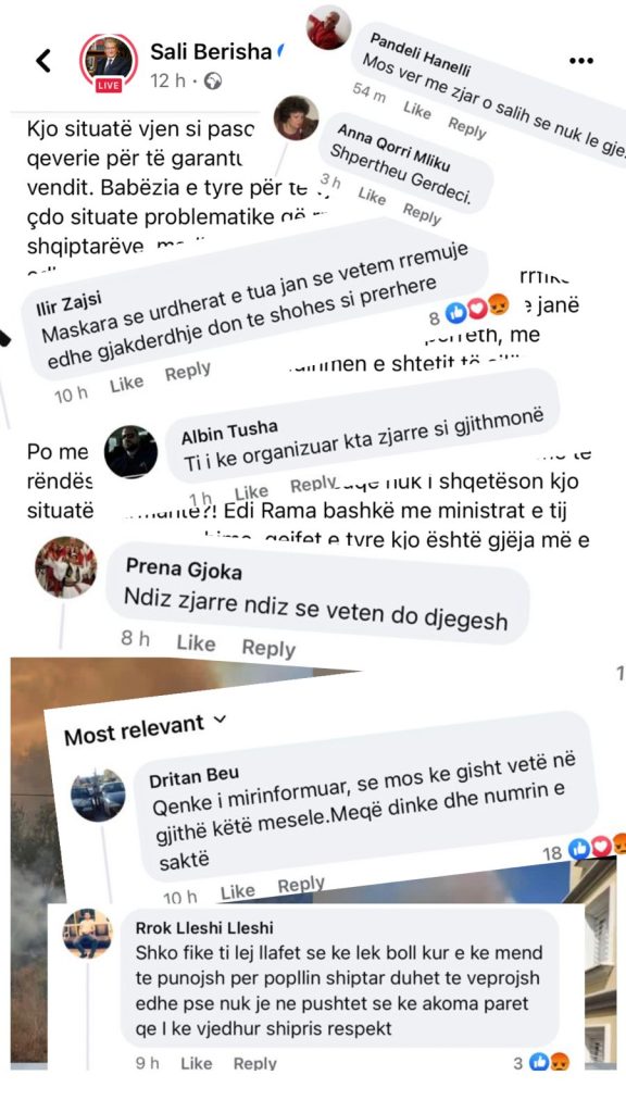 Qytetarët akuzojnë Metën e Berishën si autorë të zjarrvënieve 1 06D6B522 630E 4C7A AA85 4AEB1361E76A