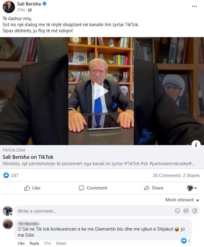 Berisha hap Tik Tok! Ironia e ndjekësve: Aty s’e gjen Ramën, do kesh konkurrencë vetëm me Ujkun e Shijakut 1 6347fe2999d89a