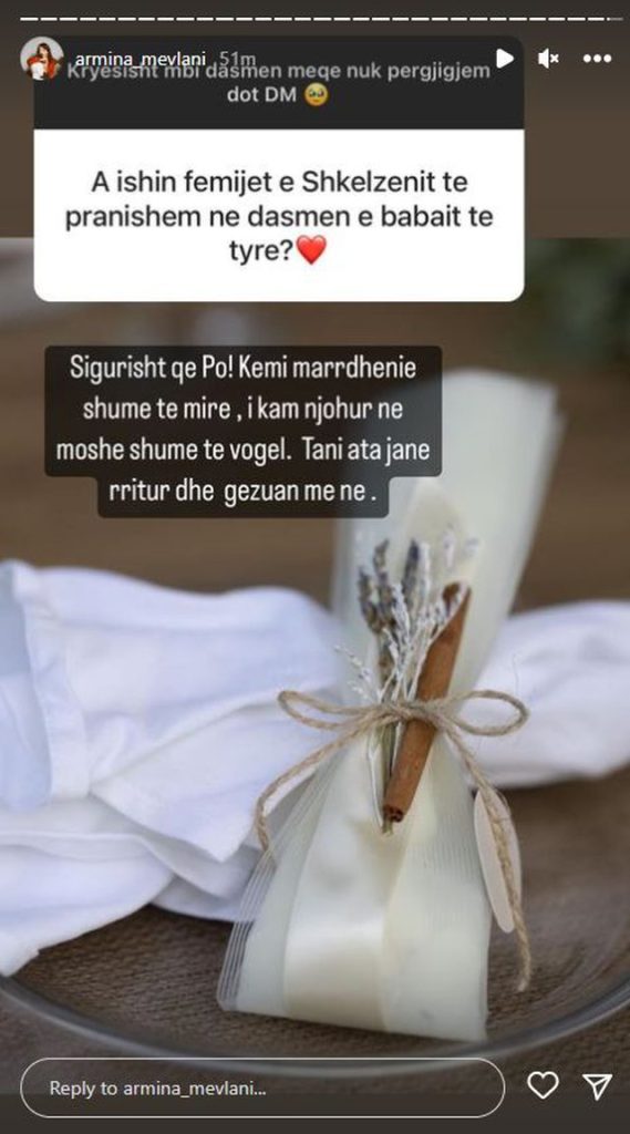 Ishin fëmijët e Shkëlzenit në dasmë? Armina tregon raportin që ka me ta 1 640 0 63392ef3d4894