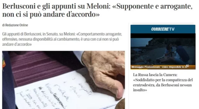 Plas brenda aleancës konservatore në Itali, Berlusconi e quan Melonin të pafytyrë berlusconi 640x352 2
