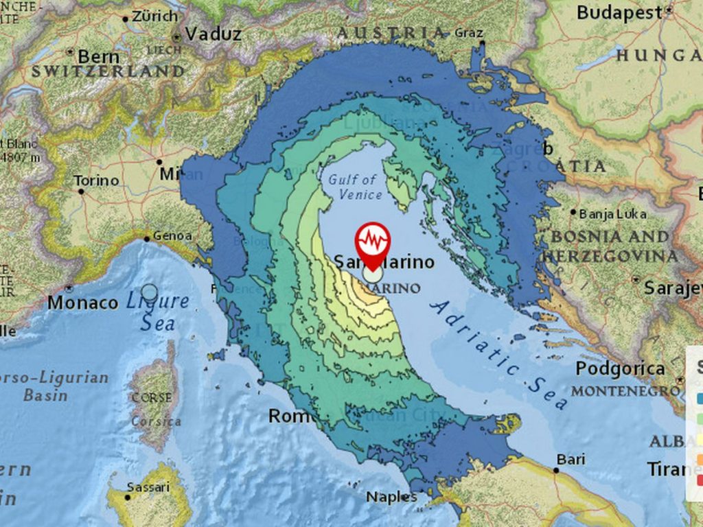 Tërmete të forta në Itali. Shkollat mbyllen 0 Italy earthquake Huge 56 tremors recorded on Ancona coast felt in multiple countries