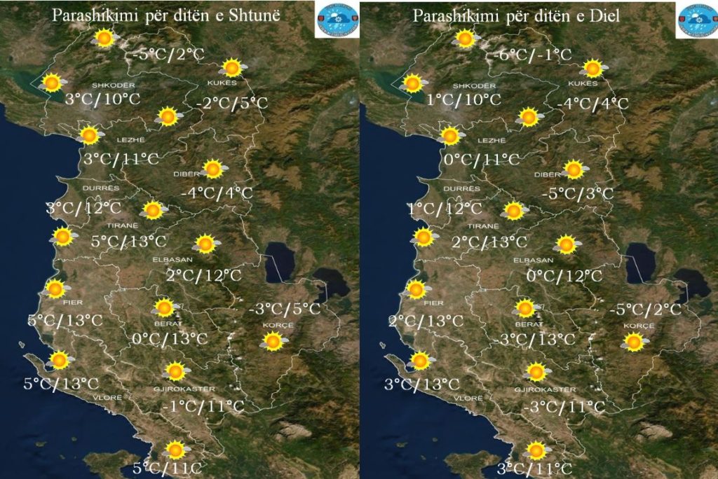 Parashikimi për fundjavën/ Si do jetë moti të shtunën dhe të dielën motii