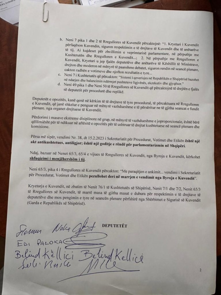 Përjashtimi i 12 deputetëve, Bylykbashi: Ankim në Byronë e Kuvendit. "Ndëshkimi" pezullohet 2 auto rregullorja21676538221