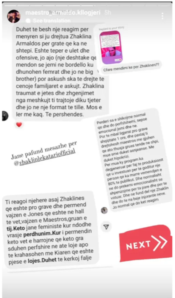Bashkëshortja e Armaldos reagon ndaj Zhaklinës. Komentuesit: Dështakja Zhaku e di bordello…! 1 640 0 6400eb50c0ff8