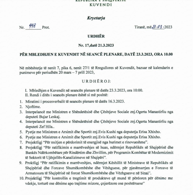 Kuvend, interpelancë dhe seancë pyetjesh për ministrat 1 641bf64719883Screenshot 1
