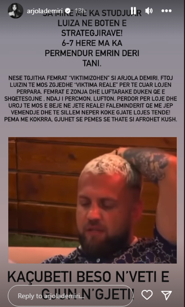 Luizi i tha Efit se po viktimizohet si Arjola, ‘shpërthen’ aktorja: Kaçubeti beso... 1 640 0 ghjhj 1681730818