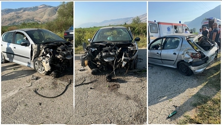 Aksident i rëndë, dy makina përplasen kokë më kokë! Lëndohen shoferët 1689577258 aksidentgjirokaster f7XdIFaiq transformed