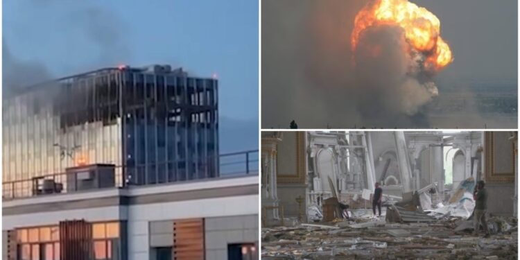 Ukraina sulmon godinat në zemër të Moskës, shumë afër Ministrisë së Mbrojtjes Ukraina 750x375 1