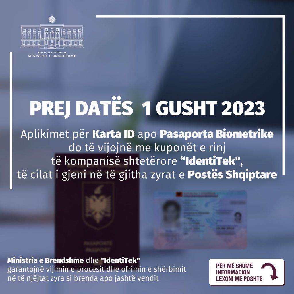 Pasaportat dhe ID-të e reja, Ministria e Brendshme jep detaje për procesin 1 WhatsApp Image 2023 07 23 at 11.05.02