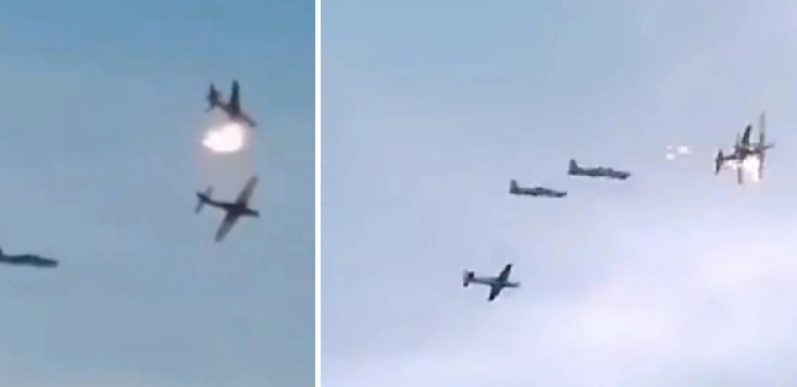 Video/ Momentet kur avionët e forcave ajrore në formacion përplasen avion