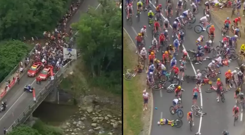 Përplasje masive në “Tour de France”, dhjetëra të plagosur ga